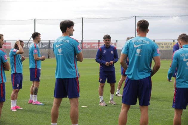 Croatia national team, Nationalteam training session in Rijeka, Croatia Luka Modric, Ivan Perisic, Igor Matanovic and Zlatko Dalic during Croatia national team training session at the auxiliary pitches of the HNK Rijeka Training Centre in Rujevica, Rijeka, Croatia, 6 June 2026, as part of preparations for the FIFA World Cup, WM, Weltmeisterschaft, Fussball and an International Friendly, Länderspiel, Nationalmannschaft match against Slovenia.  GoranxKovacic PIXSELL
