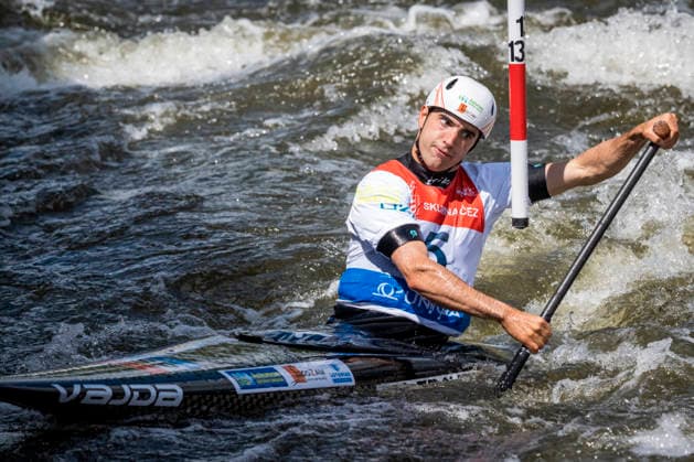 2026 ICF Canoe Slalom World Cup in Prague, Czech Republic, on June 6, 2026. Men s C1 qualification. Miquel Trave from Spain. (CTKxPhoto VitxSimanek) CTKPhotoP2026060602651  CTKPhotoP2026060602651
