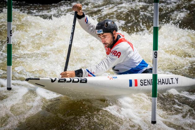 2026 ICF Canoe Slalom World Cup in Prague, Czech Republic, on June 6, 2026. Men s C1 qualification. Yohann Senechault from France. (CTKxPhoto VitxSimanek) CTKPhotoP2026060602701  CTKPhotoP2026060602701