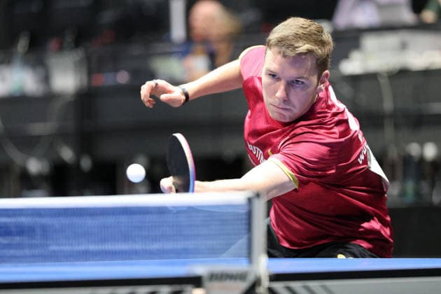 Tobias Hippler bei der Ballannahme. GER Erfurt TT Finals 2026 Deutsche Meisterschaft, Tischtennis Messehalle Erfurt 06.06.2026. GER Erfurt TT Finals 2026 Deutsche Meisterschaft, Tischtennis Messehalle Erfurt 06.06.2026 Thueringen Deutsche Meiterschaft 06.06.2026 Erfurt Copyright: xEibner-Pressefoto JoergxHirschx EP_JHH