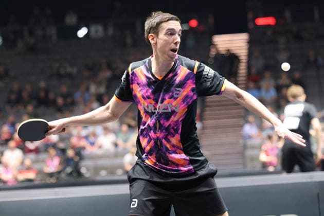 Florian Bluhm beim Smash GER Erfurt TT Finals 2026 Deutsche Meisterschaft, Tischtennis Messehalle Erfurt 06.06.2026. GER Erfurt TT Finals 2026 Deutsche Meisterschaft, Tischtennis Messehalle Erfurt 06.06.2026 Thueringen Deutsche Meiterschaft 06.06.2026 Erfurt Copyright: xEibner-Pressefoto JoergxHirschx EP_JHH