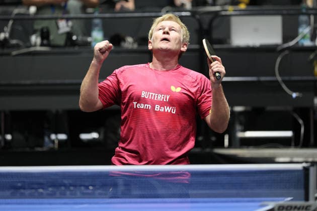 Torben Wosik gewinnt mit 3:0 gegen Michael Fuchs. GER Erfurt TT Finals 2026 Deutsche Meisterschaft, Tischtennis Messehalle Erfurt 06.06.2026. GER Erfurt TT Finals 2026 Deutsche Meisterschaft, Tischtennis Messehalle Erfurt 06.06.2026 Thueringen Deutsche Meiterschaft 06.06.2026 Erfurt Copyright: xEibner-Pressefoto JoergxHirschx EP_JHH