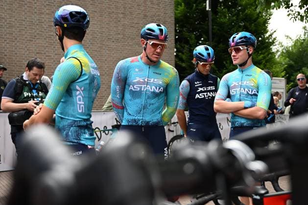 Heistse Pijl 2026 Cycling Race HEIST-OP-DEN-BERG, BELGIUM - JUNE 06 : Xds Astana Team update riders during the 55th edition of Heistse Pijl an UCI Class 1.1 one day cycling road race for Men Elite of km with start in Vosselaar and finish in Heist-op-den-Berg on June 6, 2026 in Heist-op-den-Berg, Belgium, 06 06 2026 Heist-op-den-Berg Belgium  Copyright: xRex