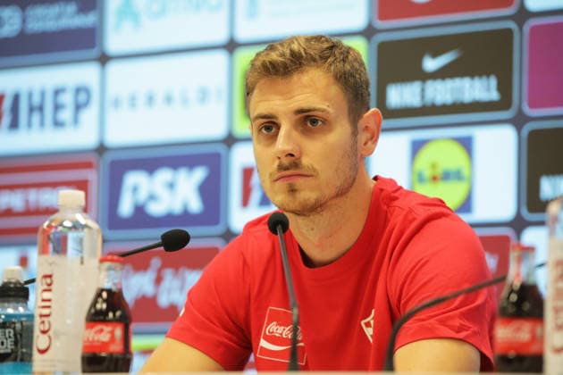 Croatia national team, Nationalteam press in Rijeka Josip Stanisic during Croatia national team press conference, PK, Pressekonferenz at HNK Rijeka Stadium in Rijeka, Croatia on June 06, 2026. as part of pre-world cup training camp and friendly match against Slovenia.  GoranxKovacic PIXSELL