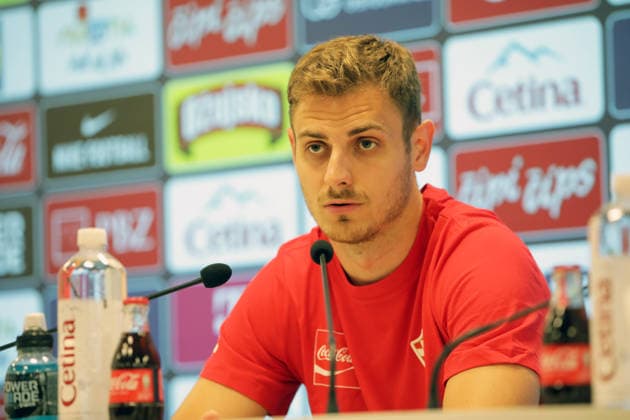 Croatia national team, Nationalteam press in Rijeka Josip Stanisic speaks during Croatia national team press conference, PK, Pressekonferenz at HNK Rijeka Stadium in Rijeka, Croatia on June 06, 2026. as part of pre-world cup training camp and friendly match against Slovenia.  GoranxKovacic PIXSELL