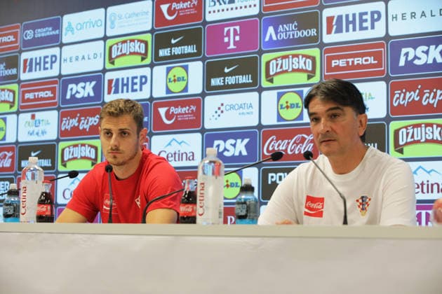 Croatia national team, Nationalteam press in Rijeka Josip Stanisic and Croatia national team coach Zlatko Dalic during Croatia national team press conference, PK, Pressekonferenz at HNK Rijeka Stadium in Rijeka, Croatia on June 06, 2026. as part of pre-world cup training camp and friendly match against Slovenia.  GoranxKovacic PIXSELL