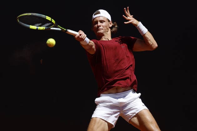 Hynek Barton from Czechia in action during the men s tennis challenger UniCredit Czech Open, in Prostejov, Czech Republic, on June 6, 2026. (CTKxPhoto PavelxLebeda) CTKPhotoF202606060003001  CTKPhotoF202606060003001