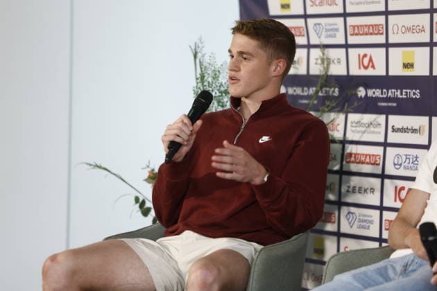 STOCKHOLM, SWEDEN 20260606 Cooper Lutkenhaus during a press conference, PK, Pressekonferenz at Scandic Continental ahead of Sunday s Diamond League Gala (Bauhaus Gala). STOCKHOLM SWEDEN x60160x