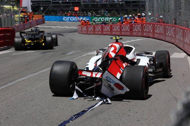 06.06.2026, Circuit de Monaco, Monte Carlo, Formel 1 Louis Vuitton Grand Prix Monaco 2026 ,im Bild Unfall von Oliver Bearman (GBR), TGR Haas F1 Team (Photo by Alessandro Martellotta Hasan Bratic DeFodi Images) -