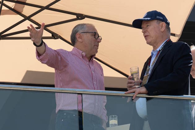 06.06.2026, xrarjax, Motorsport FIA Formel 1, Großer Preis von Monaco 2025 v.l. Formel 1 Chef Stefano Domenicali und Albert II. Fürst von Monaco (Albert Alexandre Louis Pierre Rainier Grimaldi ) (FIA REGULATIONS PROHIBIT ANY USE OF PHOTOGRAPHS as IMAGE SEQUENCES and or QUASI-VIDEO) Monte Carlo