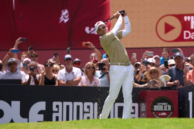 Sergio Garcia of Fireballs GC plays his tee shot on the 1st hole following the shotgun start during the LIV Golf Andalucia tournament at Real Club Valderrama on June 6, 2026, in San Roque, Cadiz, Spain. (Photo by Camilla Stolen Imago) San Roque Spain Copyright: xCamillaxStolenx L1134265