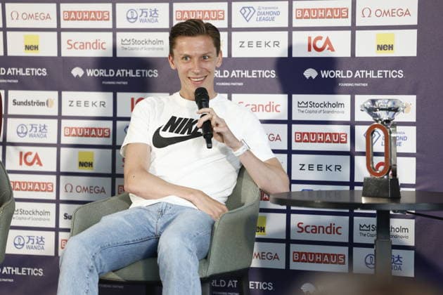 STOCKHOLM, SWEDEN 20260606 Andreas Almgren during a press conference, PK, Pressekonferenz at Scandic Continental ahead of Sunday s Diamond League gala (Bauhaus gala). STOCKHOLM SWEDEN x60160x