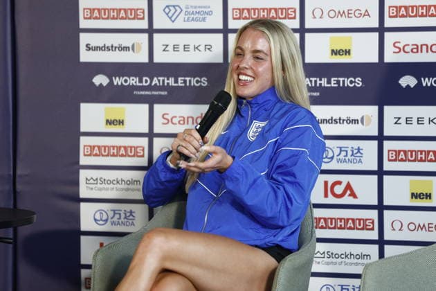 STOCKHOLM, SWEDEN 20260606 Keely Hodgkinson during a press conference, PK, Pressekonferenz at Scandic Continental ahead of Sunday s Diamond League Gala (Bauhaus Gala). STOCKHOLM SWEDEN x60160x