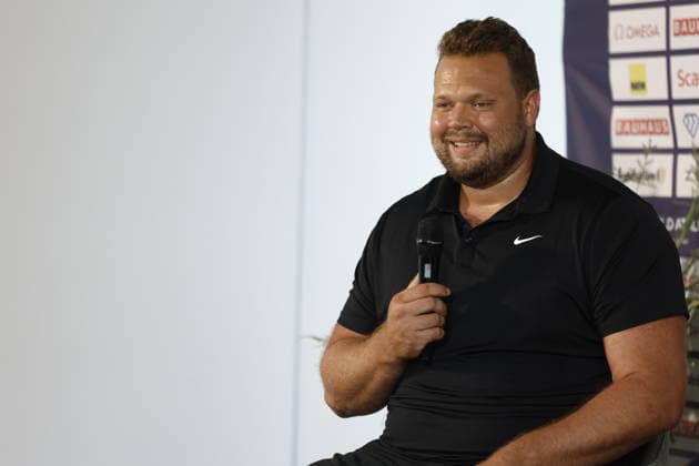 STOCKHOLM, SWEDEN 20260606 Daniel Stahl during a press conference, PK, Pressekonferenz at Scandic Continental ahead of Sunday s Diamond League Gala (Bauhaus Gala). STOCKHOLM SWEDEN x60160x