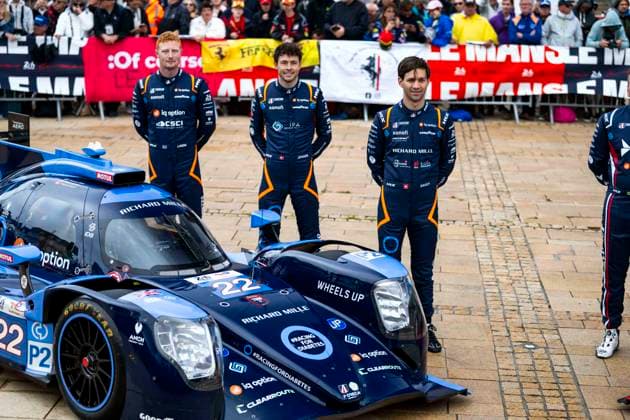 24 HEURES DU MANS 2026 - PESAGE 22 LINDH Rasmus (swe), SAUCY Grà goire (swi), JENSEN Mikkel (dnk), United Autosports, Oreca 07 Gibson 22, LMP2, portrait during Le Pesage of the 24 Hours of Le Mans 2026, 3rd round of the 2026 FIA World Endurance Championship, from June 5 to 6, 2026 on the Place de la Rà publique in Le Mans, France - Le MansFrance Copyright: xFabrizioxBoldonix