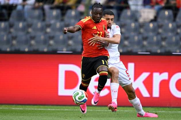 Belgium v Tunisia UEFA International Friendly, Länderspiel, Nationalmannschaft Game BRUSSELS, BELGIUM - JUNE 06 : Doku Jeremy forward of Belgium during the pre-World Cup international friendly game match between Belgium and Tunisia in preparation of the FIFA 2026 World Cup Football Championship on June 6, 2026 in Brussels, Belgium, 06 06 2026 Brussels Belgium  Copyright: xNicoxVereeckenx