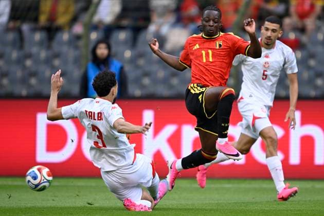 Belgium v Tunisia UEFA International Friendly, Länderspiel, Nationalmannschaft Game BRUSSELS, BELGIUM - JUNE 06 : Doku Jeremy forward of Belgium during the pre-World Cup international friendly game match between Belgium and Tunisia in preparation of the FIFA 2026 World Cup Football Championship on June 6, 2026 in Brussels, Belgium, 06 06 2026 Brussels Belgium  Copyright: xNicoxVereeckenx