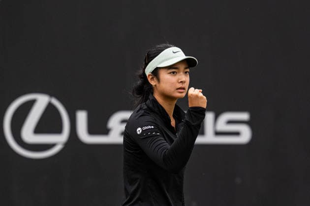 RECORD DATE NOT STATED 6th June 2026; The Edgbaston Priory Club, Birmingham, Midlands, England; 2026 Lexus Birmingham Open Tennis, Day Eight; Alexandra Eala (PHI) celebrates winning a point in her semi final match against Rebeka Masarova (SUI) GodfreyxPitt
