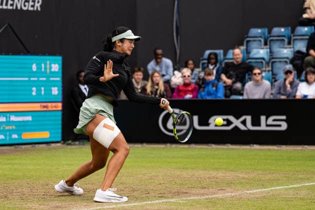RECORD DATE NOT STATED 6th June 2026; The Edgbaston Priory Club, Birmingham, Midlands, England; 2026 Lexus Birmingham Open Tennis, Day Eight; Alexandra Eala (PHI) plays a forehand in her semi final match against Rebeka Masarova (SUI) GodfreyxPitt