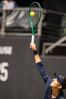 RECORD DATE NOT STATED 6th June 2026; The Edgbaston Priory Club, Birmingham, Midlands, England; 2026 Lexus Birmingham Open Tennis, Day Eight; Rebeka Masarova (SUI) serves in her semi final match against Alexandra Eala (PHI) GodfreyxPitt