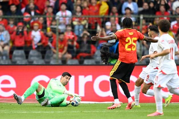 Belgium v Tunisia UEFA International Friendly, Länderspiel, Nationalmannschaft Game BRUSSELS, BELGIUM - JUNE 06 : Courtois Thibaut goalkeeper of Belgium during the pre-World Cup international friendly game match between Belgium and Tunisia in preparation of the FIFA 2026 World Cup Football Championship on June 6, 2026 in Brussels, Belgium, 06 06 2026 Brussels Belgium  Copyright: xNicoxVereeckenx