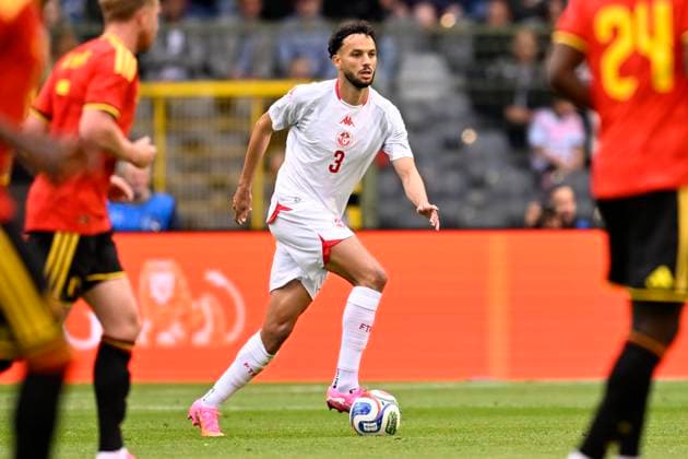 Belgium v Tunisia UEFA International Friendly, Länderspiel, Nationalmannschaft Game BRUSSELS, BELGIUM - JUNE 06 : Talbi Montassar defender of Tunisia during the pre-World Cup international friendly game match between Belgium and Tunisia in preparation of the FIFA 2026 World Cup Football Championship on June 6, 2026 in Brussels, Belgium, 06 06 2026 Brussels Belgium  Copyright: xTomasxSiskx