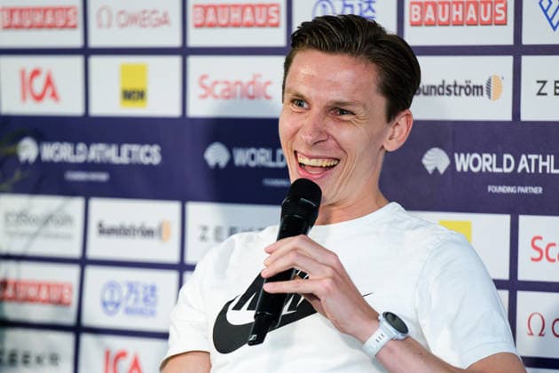 260606 Andreas Almgren during a press conference, PK, Pressekonferenz ahead of Diamond League on June 6, 2026 in Stockholm. Photo: Fredrik Karlsson BILDBYRAN COP 185 FK0458 friidrott athletics friidrett diamond league presskonferens press conference bbeng bauhausgalan Copyright: FREDRIKxKARLSSON BB260606FK018