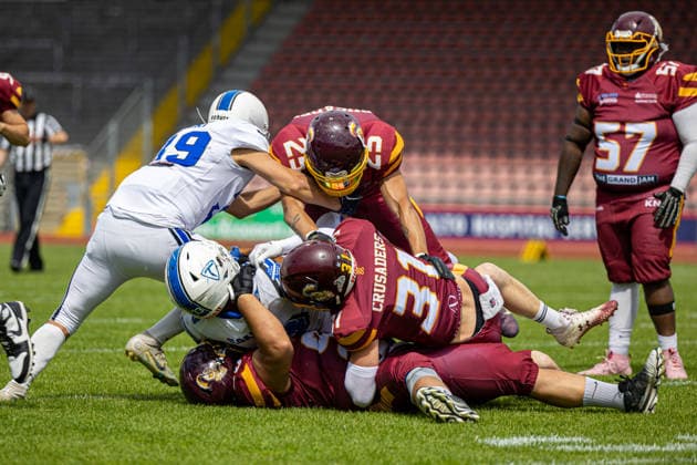American Football, Kassel, Kassel Titans vs. AFC Rüsselsheim Crusaders, Auestadion Kassel; 06.06.2026 American Football, Kassel, Germany - 06.06.2026: Spiel der Kassel Titans vs. AFC Rüsselsheim Crusaders, Auestadion Kassel Copyright: xBEAUTIFULxSPORTS Freudensteinx
