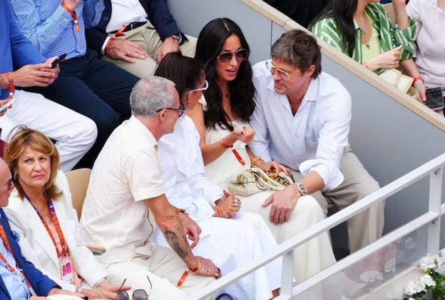 Brad Pitt and Ines de Ramon in attendance at the Final French Open Tennis, Day Fourteen, Tennis, Roland Garros, Paris, France - 06 Jun 2026Paris Roland Garros France EDITORIAL USE ONLY No use with unauthorised audio, video, data, fixture lists, club league logos or live services. Online in-match use limited to 120 images, no video emulation. No use in betting, games or single club league player publications.  Copyright: xJavierxGarcia Shutterstockx 16906570h