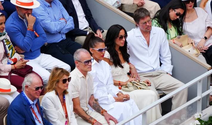 Brad Pitt and Ines de Ramon in attendance at the Final French Open Tennis, Day Fourteen, Tennis, Roland Garros, Paris, France - 06 Jun 2026Paris Roland Garros France EDITORIAL USE ONLY No use with unauthorised audio, video, data, fixture lists, club league logos or live services. Online in-match use limited to 120 images, no video emulation. No use in betting, games or single club league player publications.  Copyright: xJavierxGarcia Shutterstockx 16906570k