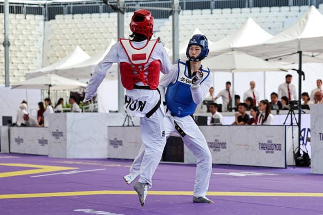 IPA85393698 - Y. Liang (China) vs O.G. Salim (Hungary) -68kg, Rome World taekwondo Grand Prix 2026 during World Taekwondo Roma Grand Prix 2026, Taekwondo match in Rome, Italy, June 06 2026  Copyright: xLuigixMariani IPAxSportx xx 85393698