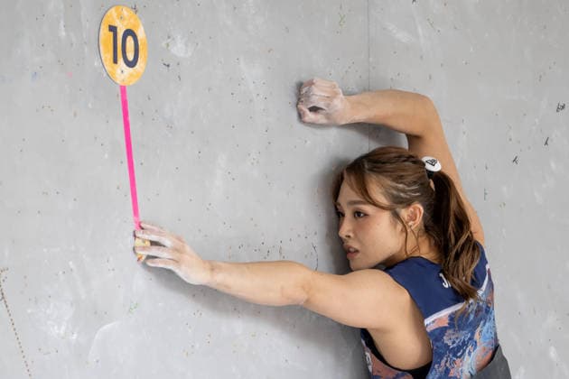 Japanese climber Futaba Ito competes in World Cup in sport climbing: bouldering - semi-finals women, in Prague, Czech Republic, on June 6, 2026. (CTKxPhoto OndrejxDeml) CTKPhotoP2026060603613  CTKPhotoP2026060603613