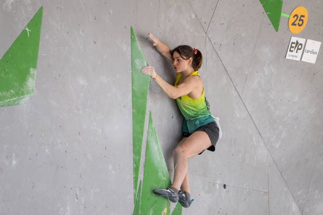 Australian climber Oceania Oceana Mackenzie competes in World Cup in sport climbing: bouldering - semi-finals women, in Prague, Czech Republic, on June 6, 2026. (CTKxPhoto OndrejxDeml) CTKPhotoP2026060603614  CTKPhotoP2026060603614