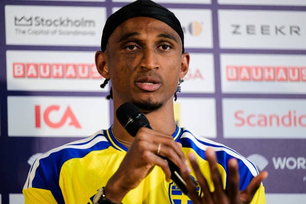 260606 Alison Dos Santos during a press conference, PK, Pressekonferenz ahead of Diamond League on June 6, 2026 in Stockholm. Photo: Fredrik Karlsson BILDBYRAN COP 185 FK0458 friidrott athletics friidrett diamond league presskonferens press conference bbeng bauhausgalan Copyright: FREDRIKxKARLSSON BB260606FK025