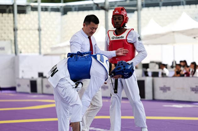 CONTACT - Taekwondo - World Taekwondo Rome Grand Prix 2026 Photo by IPA ABACAPRESS.COM85393707 - Y. Liang (China) vs O.G. Salim (Hungary) -68kg, Rome World taekwondo Grand Prix 2026 during World Taekwondo Roma Grand Prix 2026, Taekwondo match in Rome, Italy, June 06 2026 Roma Italy  Copyright: xIPAxSport ABACAx