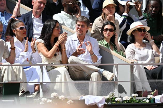 2026 French Open (Roland-Garros) - Women s singles final PARIS, FRANCE - JUNE 06: Brad Pitt is seen during the women s final singles match on day 14 of the French Open tennis tournament on Court Philippe-Chatrier at the Roland-Garros Complex in Paris, France on June 6, 2026. Mustafa Yalcin Anadolu Paris France. Editorial use only. Please get in touch for any other usage.  Copyright: x2026xAnadoluxMustafaxYalcinx