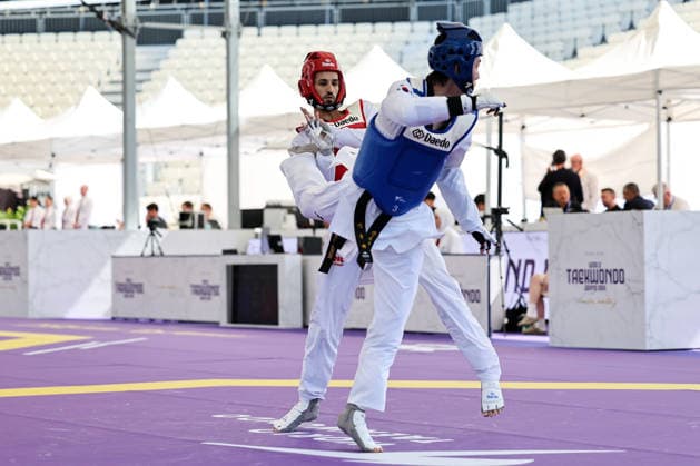 IPA85394315 - W.H. Jung (Korea) vs E. Pontese (Brazil) -68kg, Roma World Taekwondo Grand Prix 2026 during World Taekwondo Roma Grand Prix 2026, Taekwondo match in Rome, Italy, June 06 2026  Copyright: xLuigixMariani IPAxSportx xx 85394315