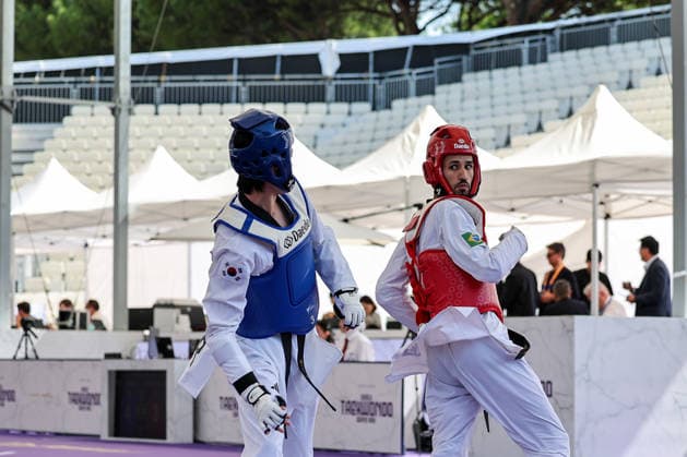 IPA85394321 - W.H. Jung (Korea) vs E. Pontese (Brazil) -68kg, Roma World Taekwondo Grand Prix 2026 during World Taekwondo Roma Grand Prix 2026, Taekwondo match in Rome, Italy, June 06 2026  Copyright: xLuigixMariani IPAxSportx xx 85394321