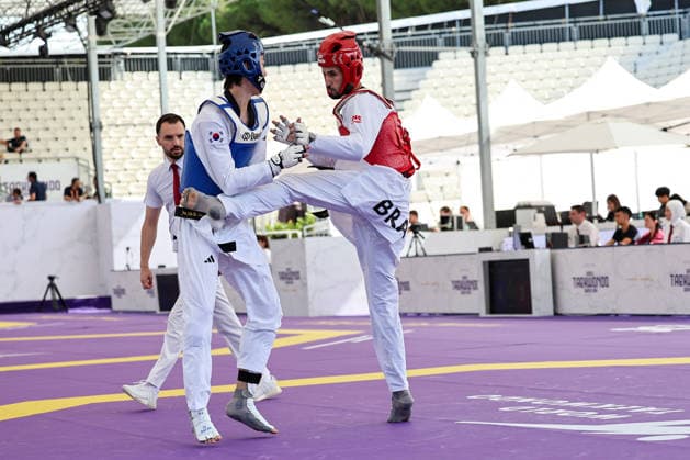CONTACT - Taekwondo - World Taekwondo Rome Grand Prix 2026 Photo by IPA ABACAPRESS.COM85394322 - W.H. Jung (Korea) vs E. Pontese (Brazil) -68kg, Roma World Taekwondo Grand Prix 2026 during World Taekwondo Roma Grand Prix 2026, Taekwondo match in Rome, Italy, June 06 2026 Roma Italy  Copyright: xIPAxSport ABACAx