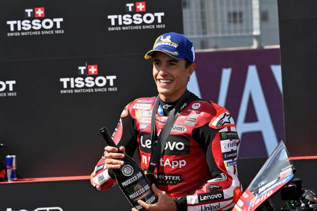 MOTO - MOTO GP - HUNGARY GRAND PRIX 2026 MARQUEZ Marc (spa), Ducati Lenovo Team, Ducati Desmosedici GP26, portrait celebrates his victory of the Sprint race during the 2026 MotoGP Grand Prix of Hungary , on Balaton Park circuit, from June 5 to 7, in Hungary - Balaton ParkHungary  Copyright: xGIGIxSOLDANOx