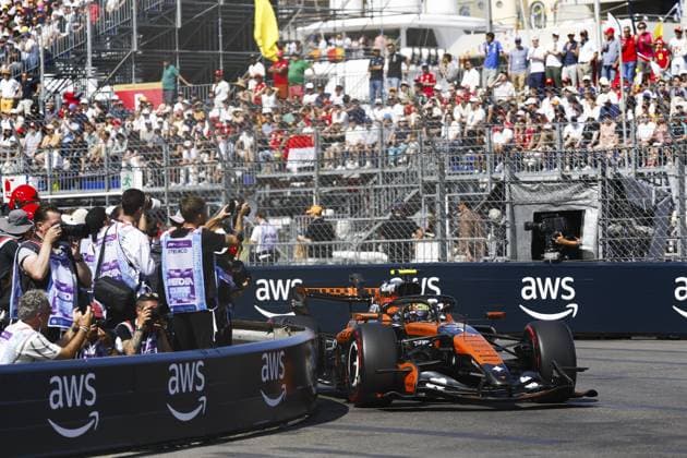 MONACO - Lando Norris (McLaren) during qualifying at the Circuit de Monaco ahead of the Monaco Grand Prix. SEM VAN DER WAL ANP xVIxANPxSportx xxANPxIVx 560280617 originalFilename: 560280617.jpg