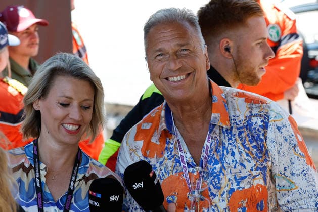 06.06.2026, xrarjax, Motorsport FIA Formel 1, Großer Preis von Monaco 2025 v.l. TV Moderatorin für SKY Sandra Baumgartner und Kai Ebel (RTL) (FIA REGULATIONS PROHIBIT ANY USE OF PHOTOGRAPHS as IMAGE SEQUENCES and or QUASI-VIDEO) Monte Carlo
