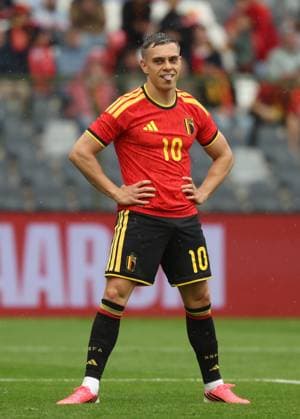 Belgium s Leandro Trossard looks dejected during a friendly soccer game between Belgian national team, Nationalteam Red Devils and Tunisia, Saturday 06 June 2026 in Brussels, part of the preparations for the 2026 FIFA World Cup, WM, Weltmeisterschaft, Fussball VIRGINIExLEFOUR  x176304964x