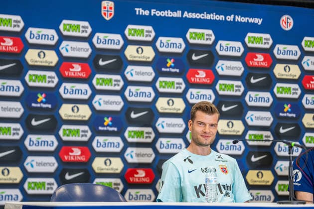 260606 Alexander Sorloth of the Norwegian national football team at a press conference, PK, Pressekonferenz during day -5 of the FIFA World Cup, WM, Weltmeisterschaft, Fussball 2026 on June 6, 2026 in Greensboro. Photo: Vegard Grott BILDBYRAN kod VG VG0942 bbeng fotball football soccer fotboll fifa world cup vm fotball-vm norge norway press conference pressekonferanse precamp pre-camp Copyright: VEGARDxGRoTT BB260606VG003