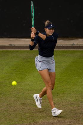RECORD DATE NOT STATED 6th June 2026; The Edgbaston Priory Club, Birmingham, Midlands, England; 2026 Lexus Birmingham Open Tennis, Day Eight; Rebeka Masarova (SUI) plays a backhand in her semi final match against Alexandra Eala (PHI) GodfreyxPitt