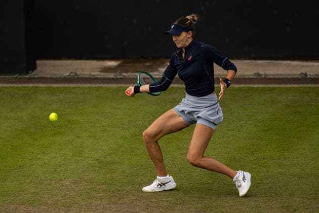 RECORD DATE NOT STATED 6th June 2026; The Edgbaston Priory Club, Birmingham, Midlands, England; 2026 Lexus Birmingham Open Tennis, Day Eight; Rebeka Masarova (SUI) plays a forehand in her semi final match against Alexandra Eala (PHI) GodfreyxPitt