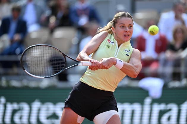 2026 French Open (Roland-Garros) - Women s singles final PARIS, FRANCE - JUNE 06: Maja Chwalinska of Poland in action against Mirra Andreeva (not seen) during the women s final singles match on day 14 of the French Open tennis tournament on Court Philippe-Chatrier at the Roland-Garros Complex in Paris, France on June 6, 2026. Mustafa Yalcin Anadolu Paris France. Editorial use only. Please get in touch for any other usage.  Copyright: x2026xAnadoluxMustafaxYalcinx