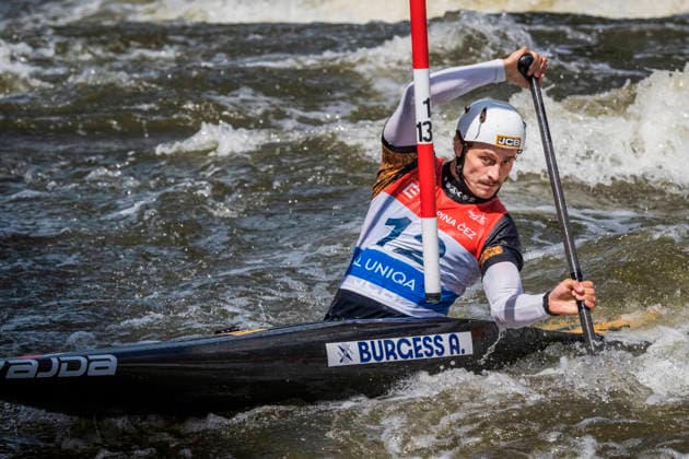 2026 ICF Canoe Slalom World Cup in Prague, Czech Republic, on June 6, 2026. Men s C1 qualification. Adam Burgess from Britain. (CTKxPhoto VitxSimanek) CTKPhotoP2026060603874  CTKPhotoP2026060603874