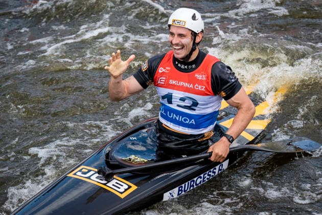 2026 ICF Canoe Slalom World Cup in Prague, Czech Republic, on June 6, 2026. Men s C1 finals. Adam Burgess from Britain in finish. (CTKxPhoto VitxSimanek) CTKPhotoP2026060603921  CTKPhotoP2026060603921