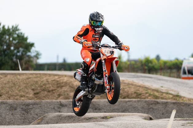 IPA85395644 - Avila Cortes Julen (ESP) - KTM - KTM MTR Team during FIM Supermoto World Championship, WM, Weltmeisterschaft 2026 - Grand Prix of Piemonte, Supermoto race in Busca, Italy, June 06 2026  Copyright: xSilvanoxMarcoxCesario IPAxSportx xx 85395644